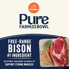 CANIDAE Pure Bison sin trigo 4lb Bolsa: ideal para perros con sensibilidad estomacal.