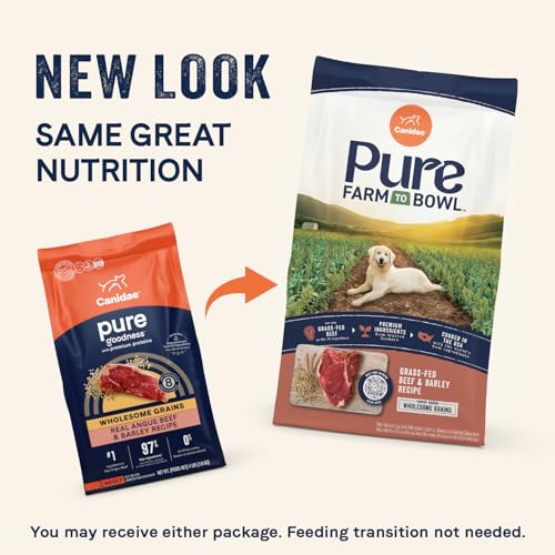 CANIDAE Pure Farm croquetas secas para perros adultos, crujientes y sabrosas.