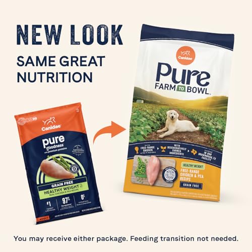 CANIDAE Pure Farm to Bowl guisantes ofrecen fibra natural y sabor suave.