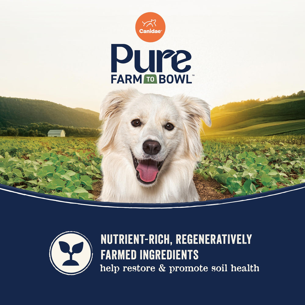 Canidae Pure Farm to Bowl proceso en lotes pequeños para calidad constante.