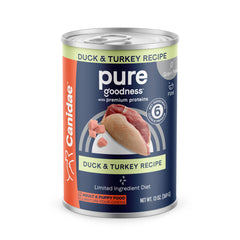 Canidae Pure lata pato y pavo, proteína real para sabor natural.