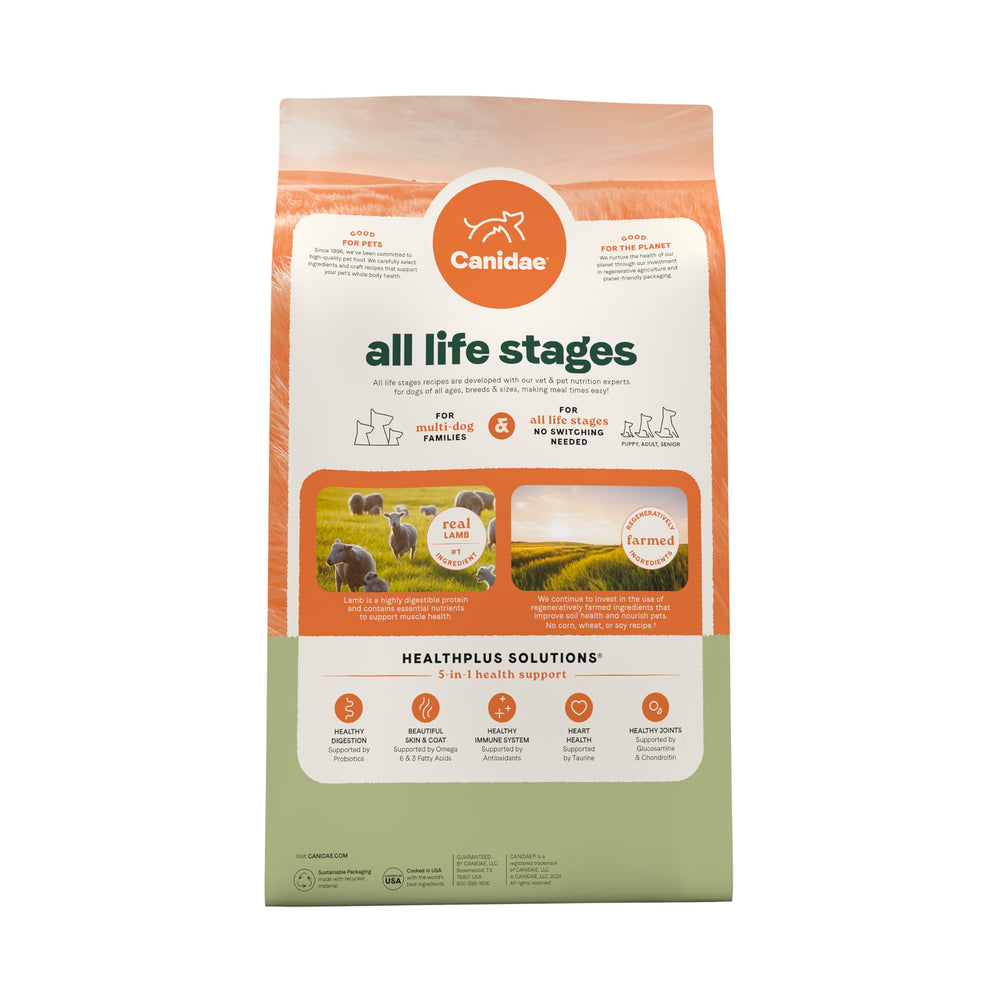 CANIDAE Todas las etapas envase reciclable, sustentable para tu familia peluda