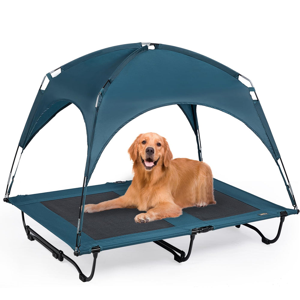 CANINE CANYON: cama para perro elevada ofrece descanso fresco en interiores y exteriores.