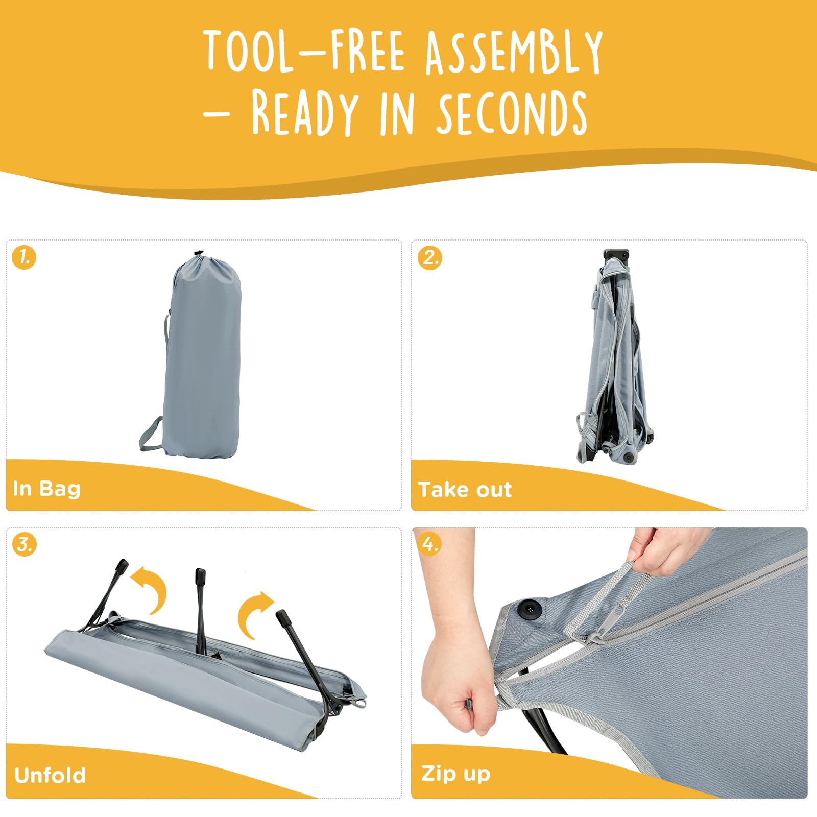 CANINE CANYON Daisy Cot: perfecta para acampada, ligera y compacta para viajar.
