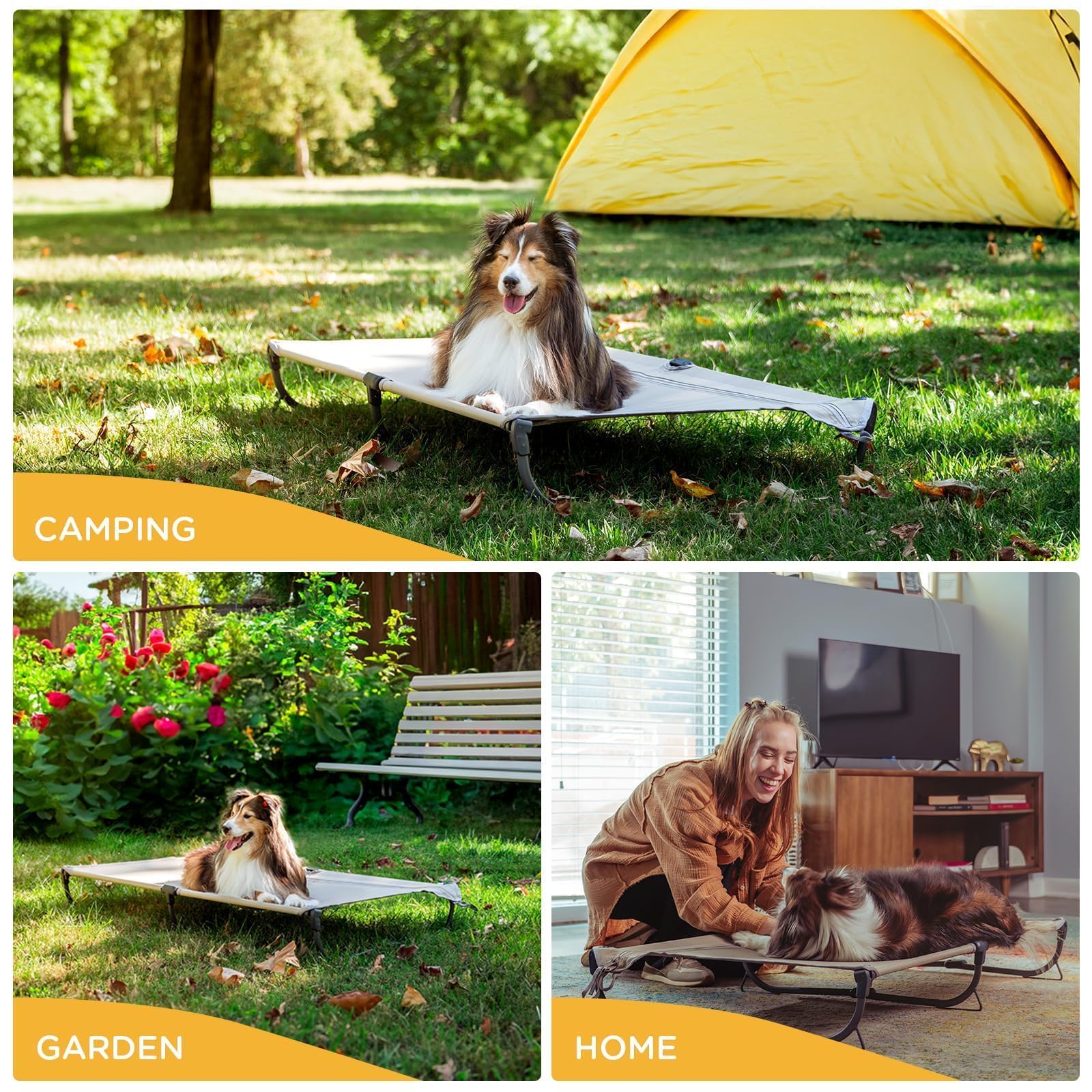 CANINE CANYON Daisy Cot superficie elástica para mayor comodidad.