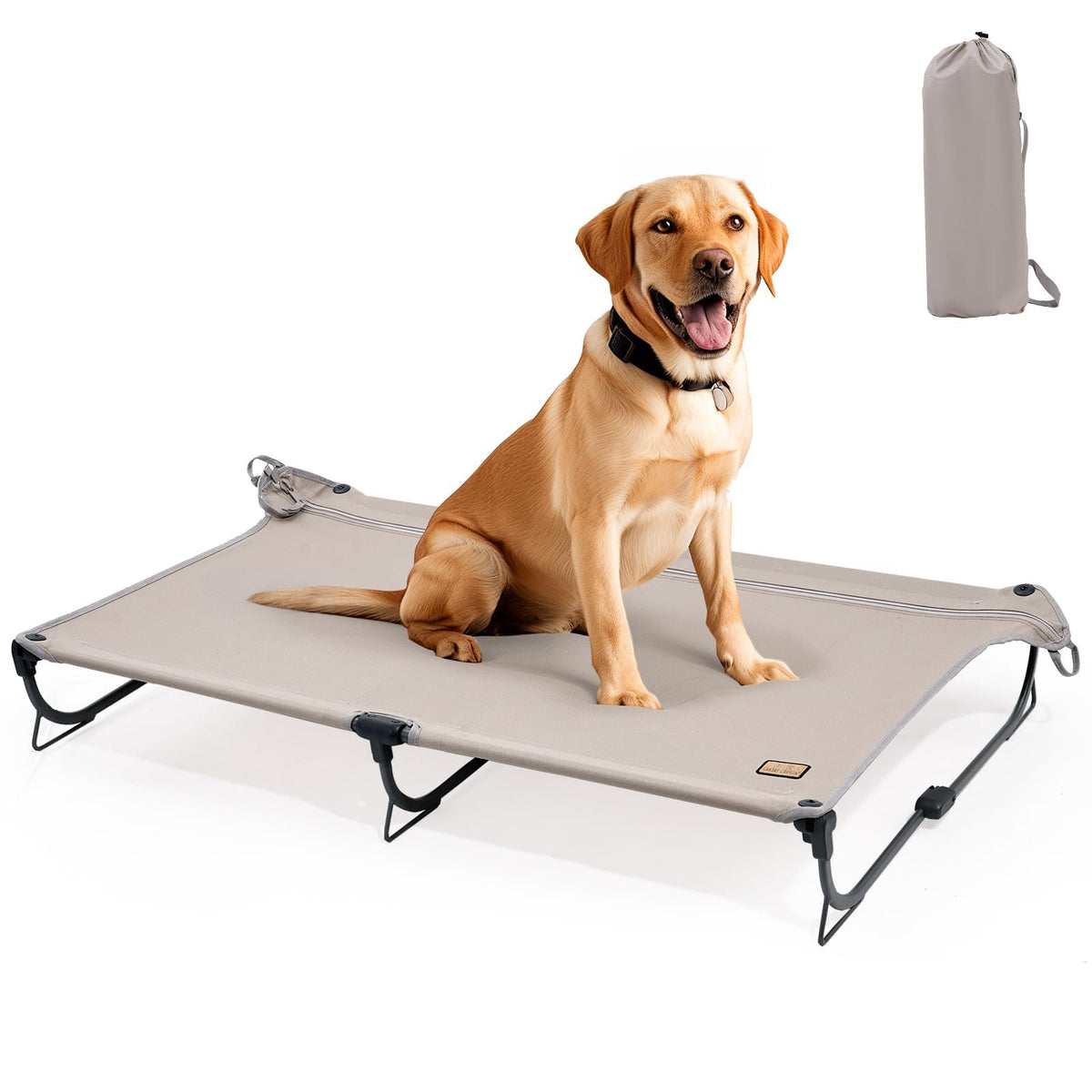 CANINE CANYON Daisy Cot - uso exterior elevado para perros relajados al aire libre.