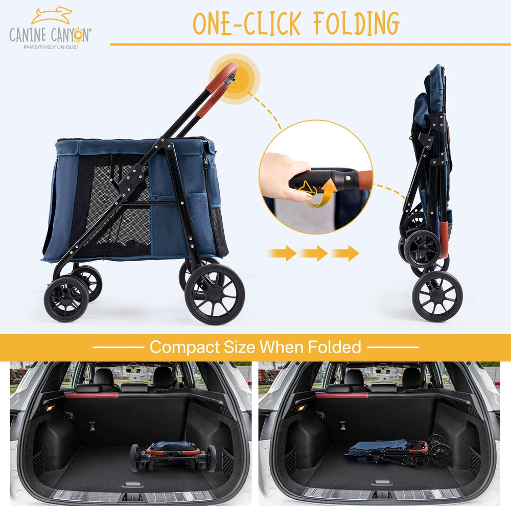 Canine Canyon Scout plegado con un clic para facilitar el transporte