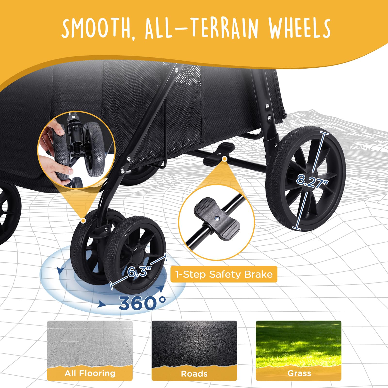 CANINE CANYON Scout ruedas delanteras 360° para maniobras suaves