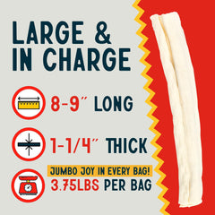 Canine Chews cuero de res premium para perros grandes, masticación dura segura en casa.