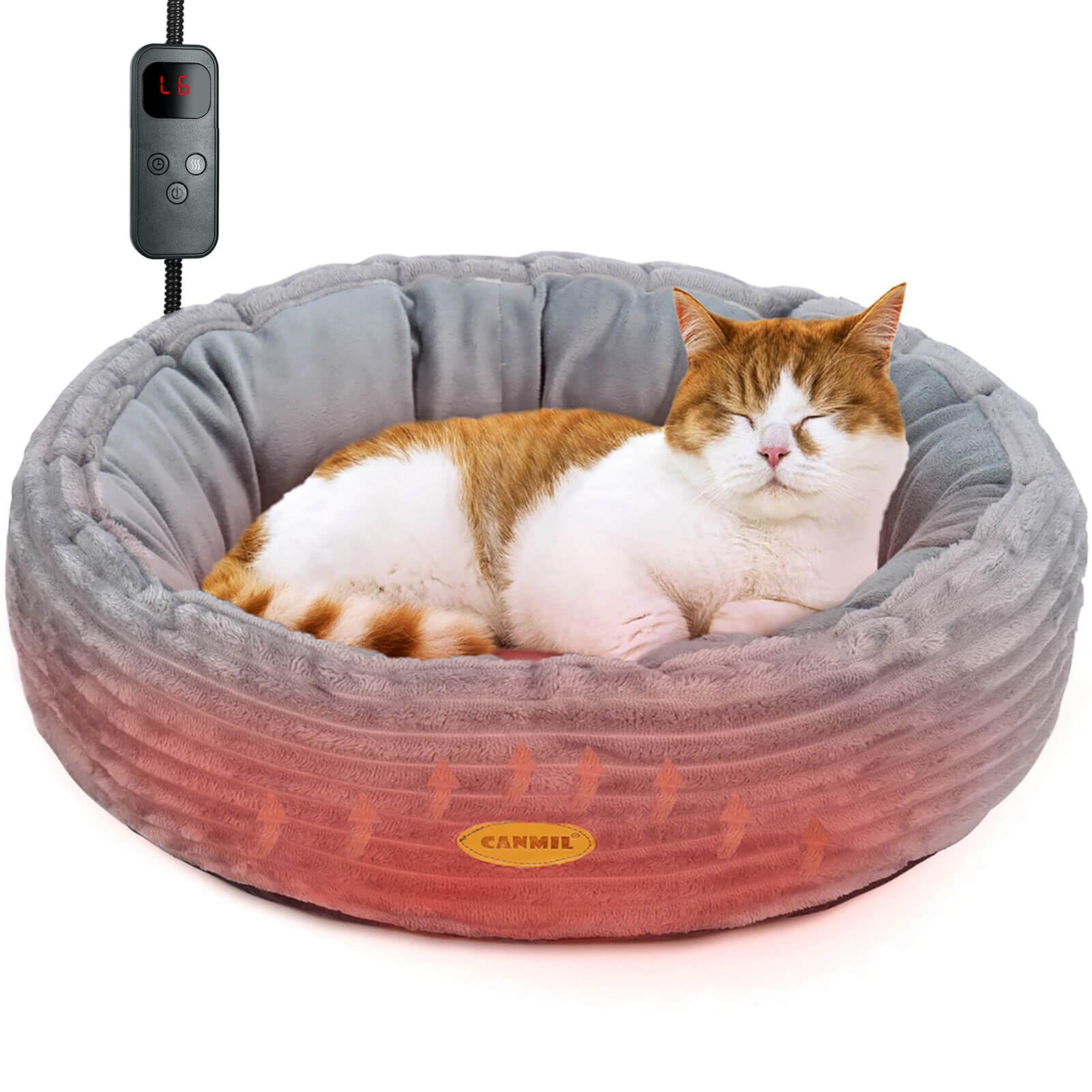 Cama CANMIL caliente de 20pulgadas para gatos, refugio cómodo en inviernos.