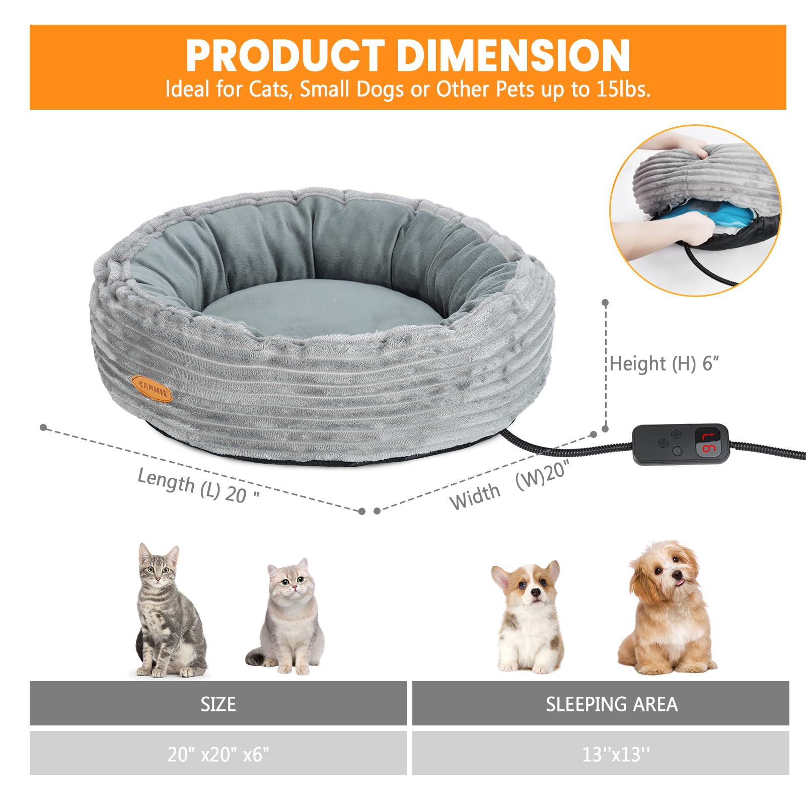 Tamano 20pulgadas, ideal para gatos y mascotas pequeñas.
