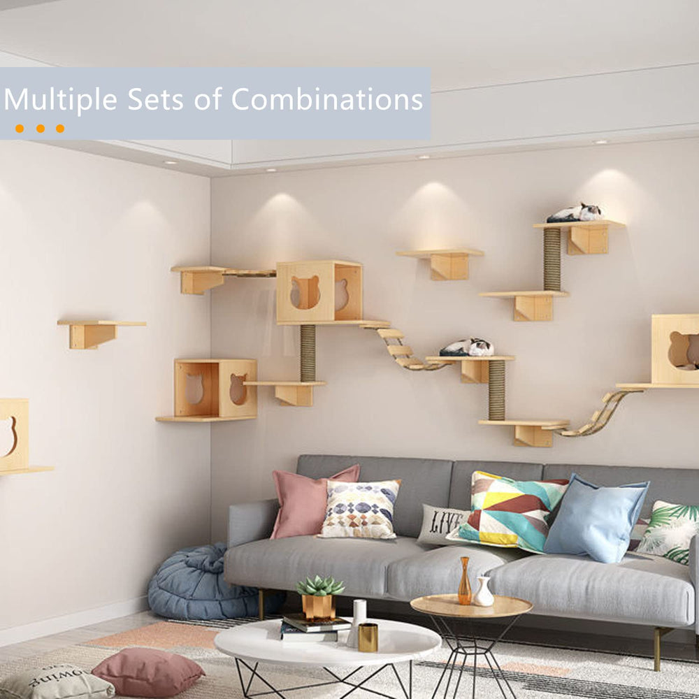 Canormpet estructura modular para gatos en pared, diseño elegante.