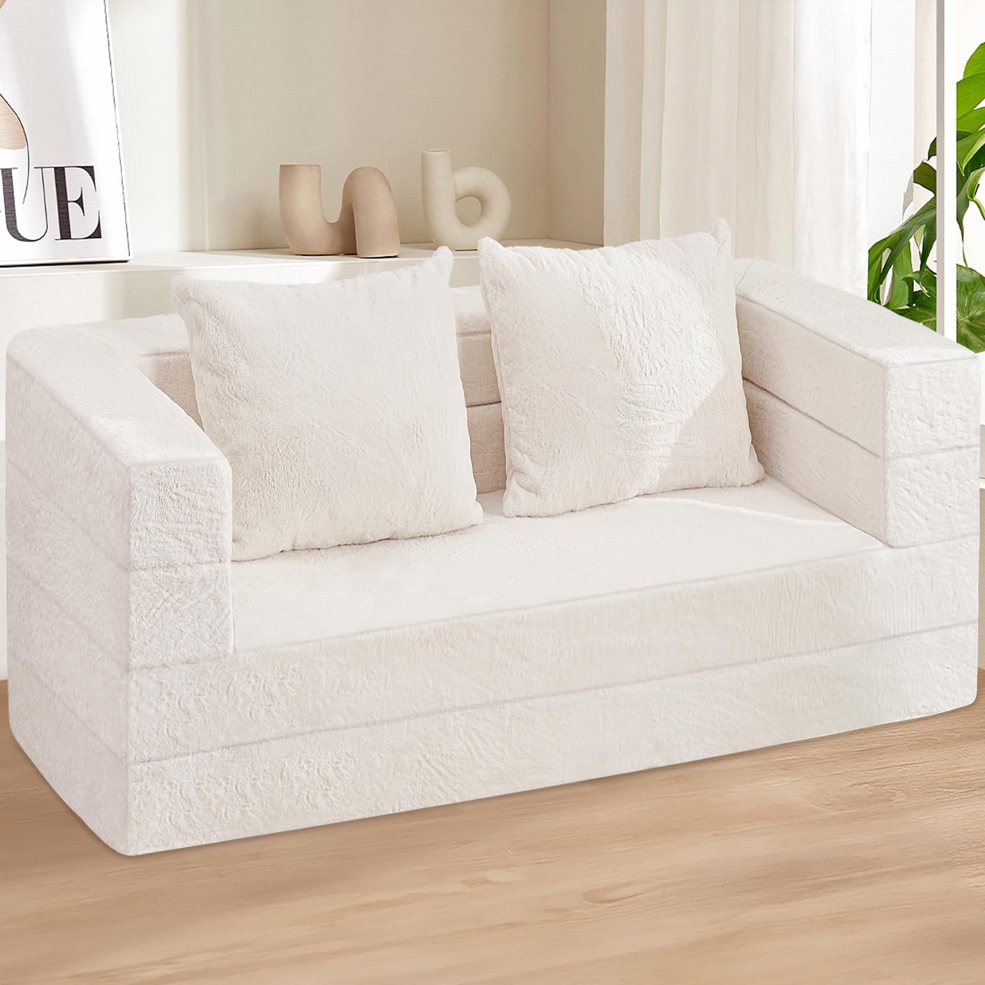 Cansunna cama gigante 3 en 1 con dos formas: sofá y cama para comodidad diaria.