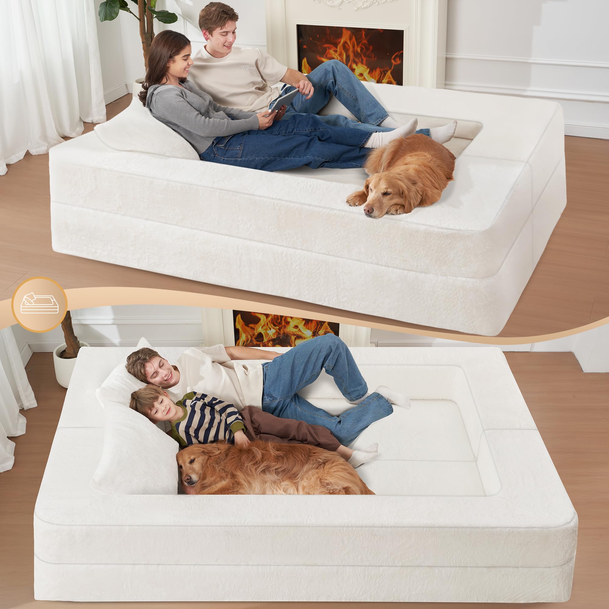 Uso versátil en dormitorio o sala con la cama gigante Cansunna.