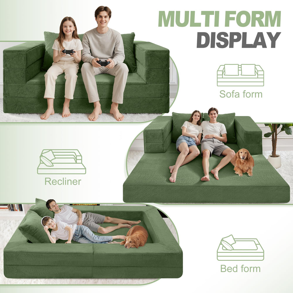 Cansunna cama humano-perro gigante con almohadas incluidas para mayor confort.