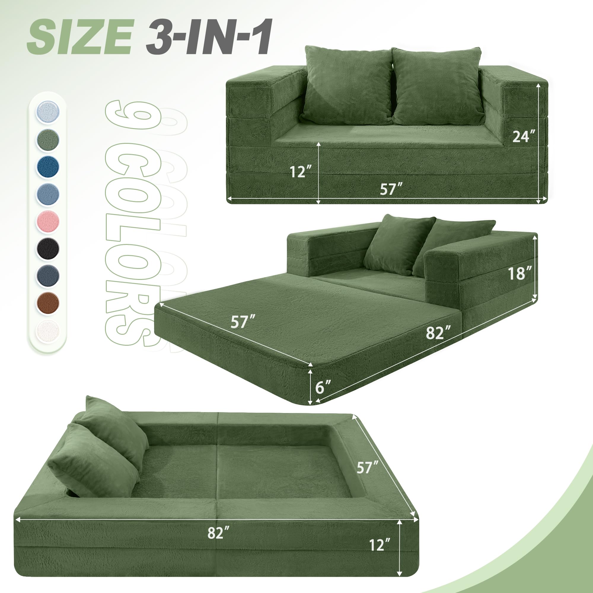 Cansunna cama humano-perro gigante con funda de pelo sintético suave.
