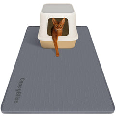 Alfombra grande CappyBliss para caja de arena absorbe derrames y reduce limpieza.