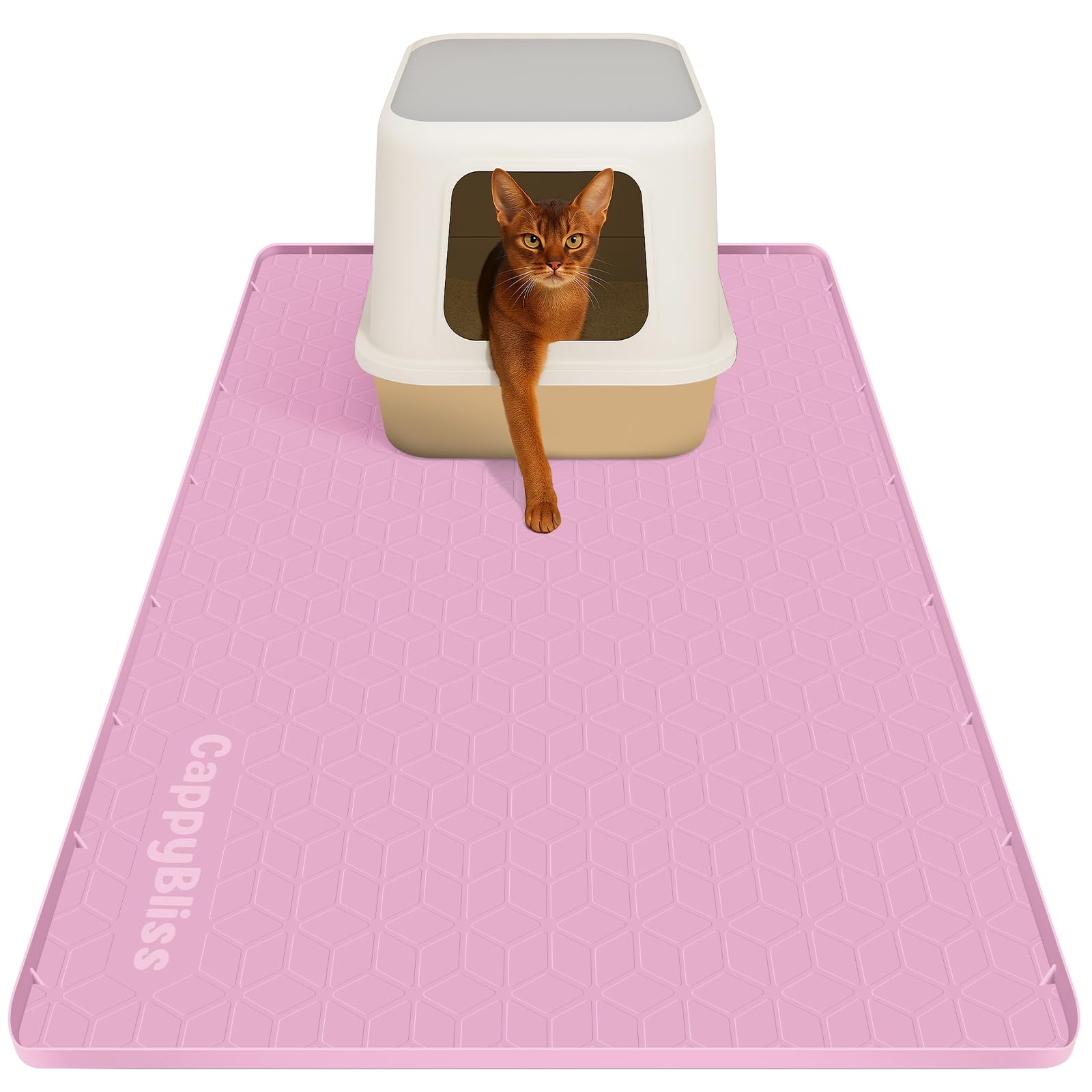 CappyBliss Mat Grande: alfombra silicona captura arena y evita derrames bajo la caja de arena