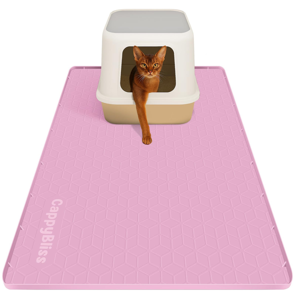 CappyBliss Mat Grande: alfombra silicona captura arena y evita derrames bajo la caja de arena
