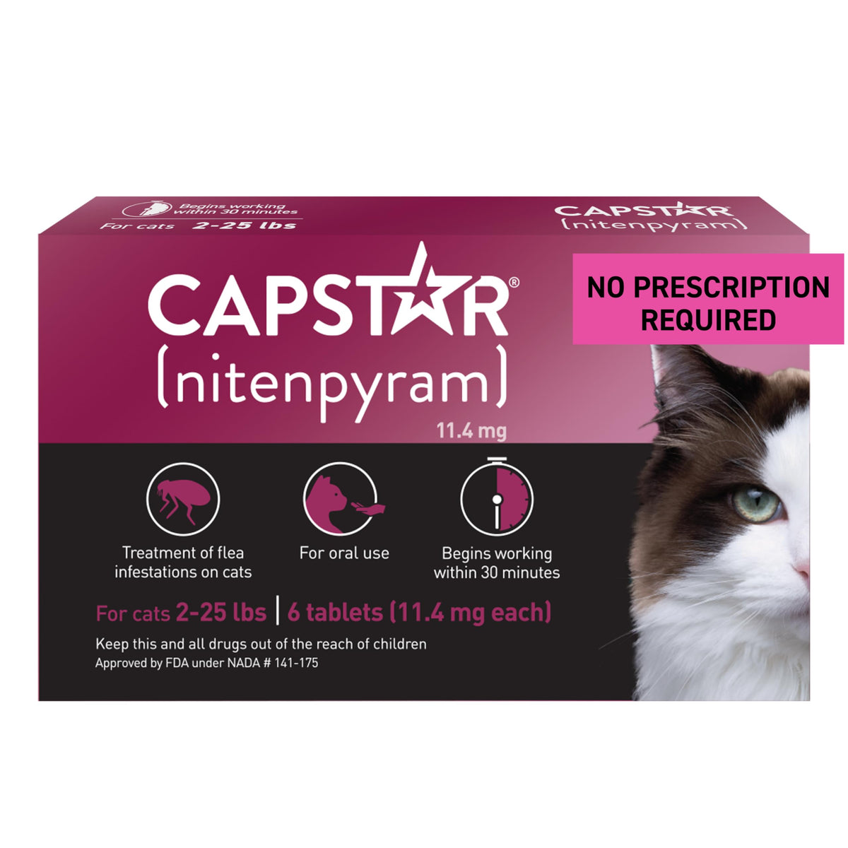 Capstar gato tableta frente: acción rápida contra pulgas.
