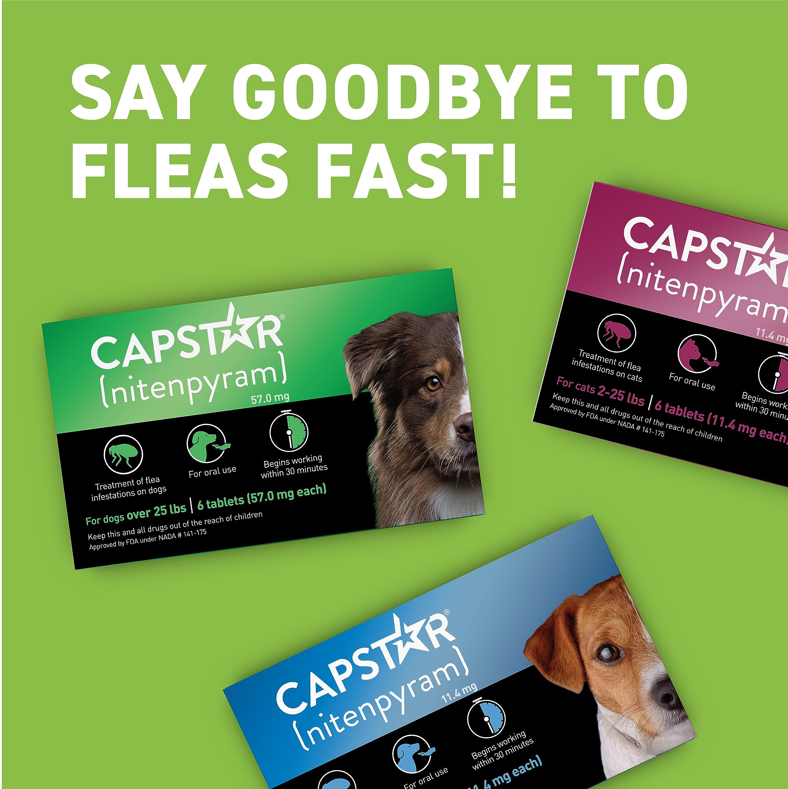 Capstar: para perros de 25 a 125 libras, opción práctica.
