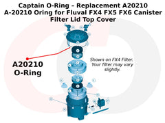 Captain O-Ring A20210: sello de tapa para Fluval FX5, protege la junta.