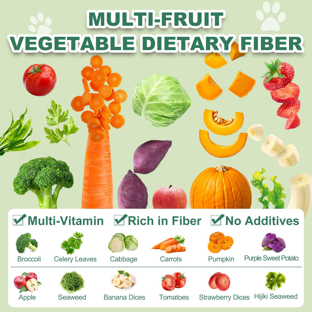 Capuca bocados verduras-frutas textura-crujiente para gatos y perros.