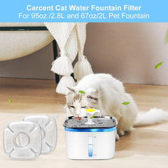 Carcent filtro de agua para gatos con esponja prefiltrante captura pelo y residuos