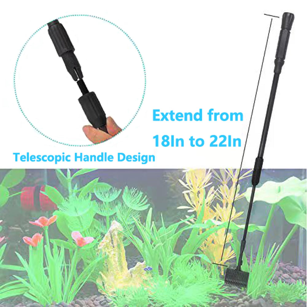 Carefree Fish 4en1 cepillo de tubo para acuario, alcance cómodo