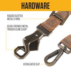 Aro en D Carhartt ajustable para enganchar en diferentes puntos durante paseos.