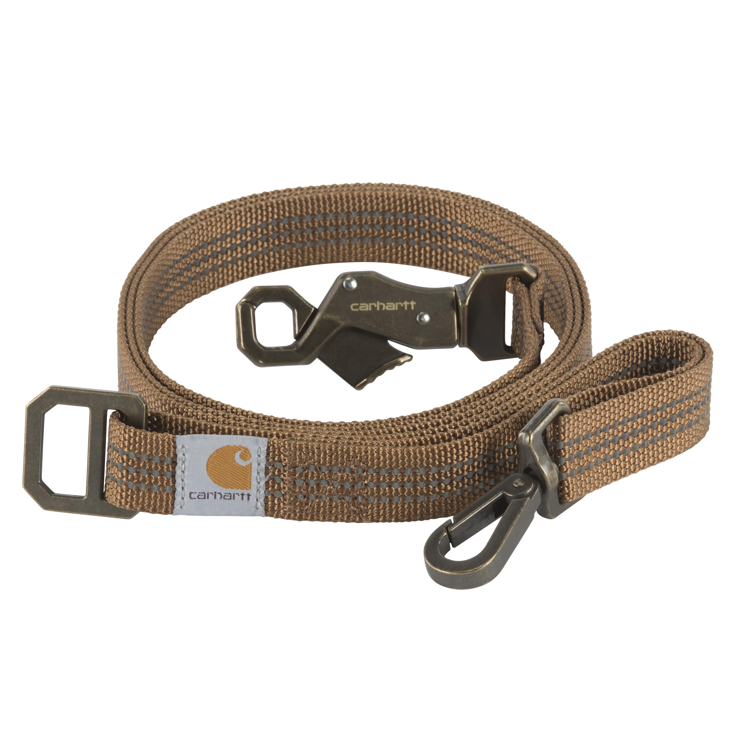 Correa Carhartt de nailon duradero con costura reflectante para caminatas nocturnas seguras.