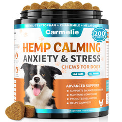 Carmelie golosinas calmantes para perro en bote, ideal para apoyo emocional