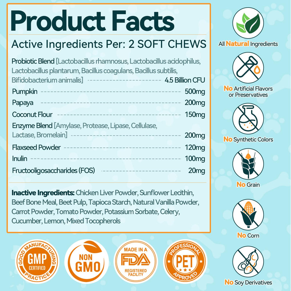 Carmelie probióticos para perros, piel sana gracias a linaza y omega-3.