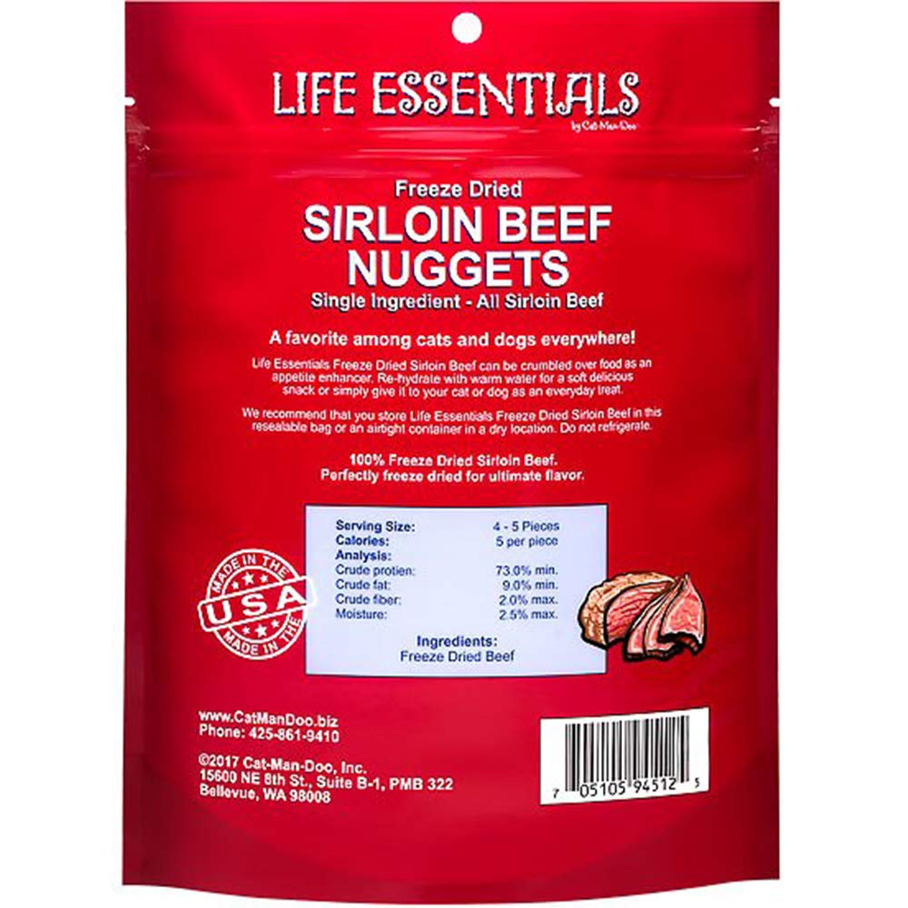 LIFE ESSENTIALS: trozos crujientes de carne res liofilizada, ideal para premiar.