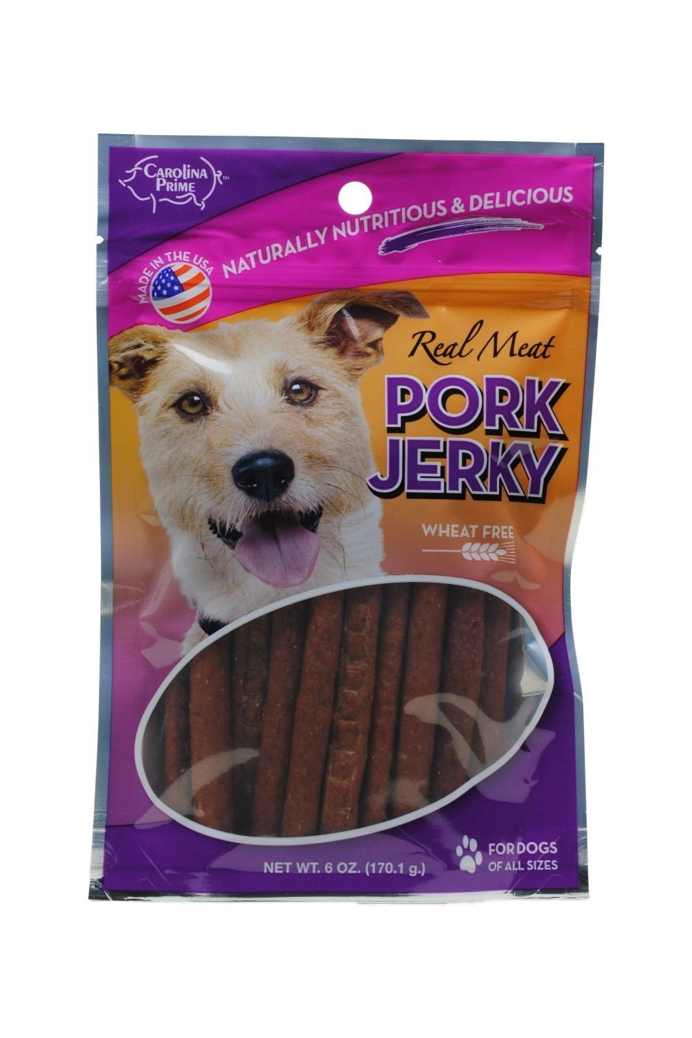 Carolina Prime Blue Ridge Naturals jerky de cerdo real, premio para perros.