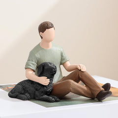 Carracci escena dulce de perro y hombre, ideal como regalo