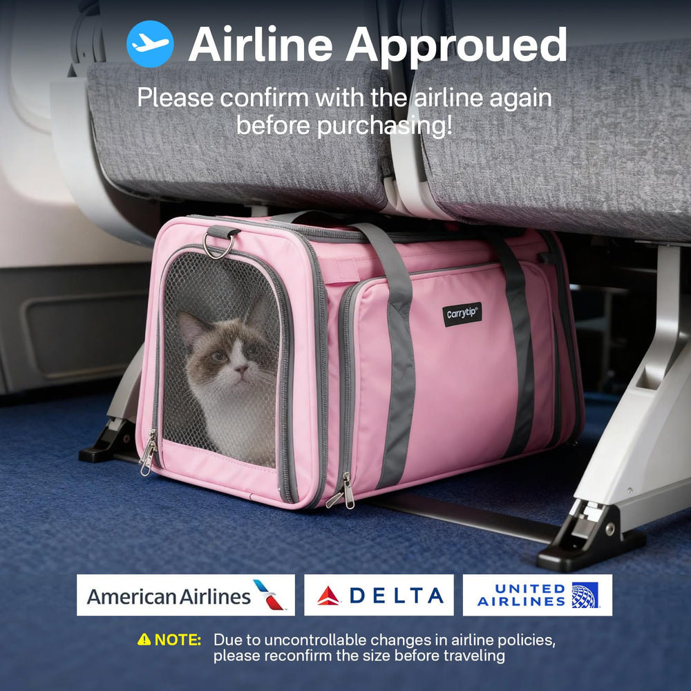 CarryTip portador gato cremalleras seguras para viajes tranquilos y sin escapes.
