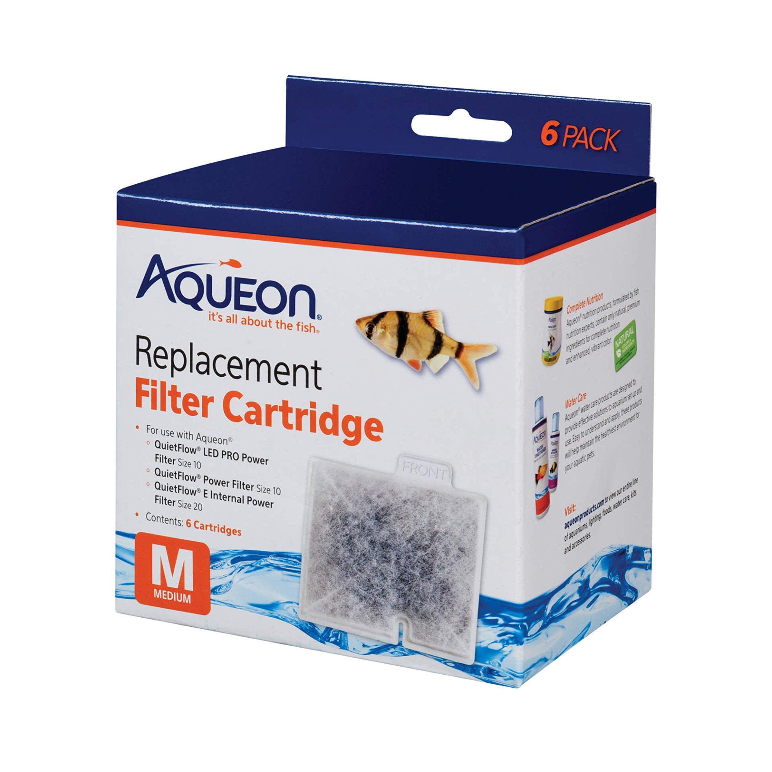 Aqueon cartucho filtracion mediano para acuario, mejora claridad del agua.