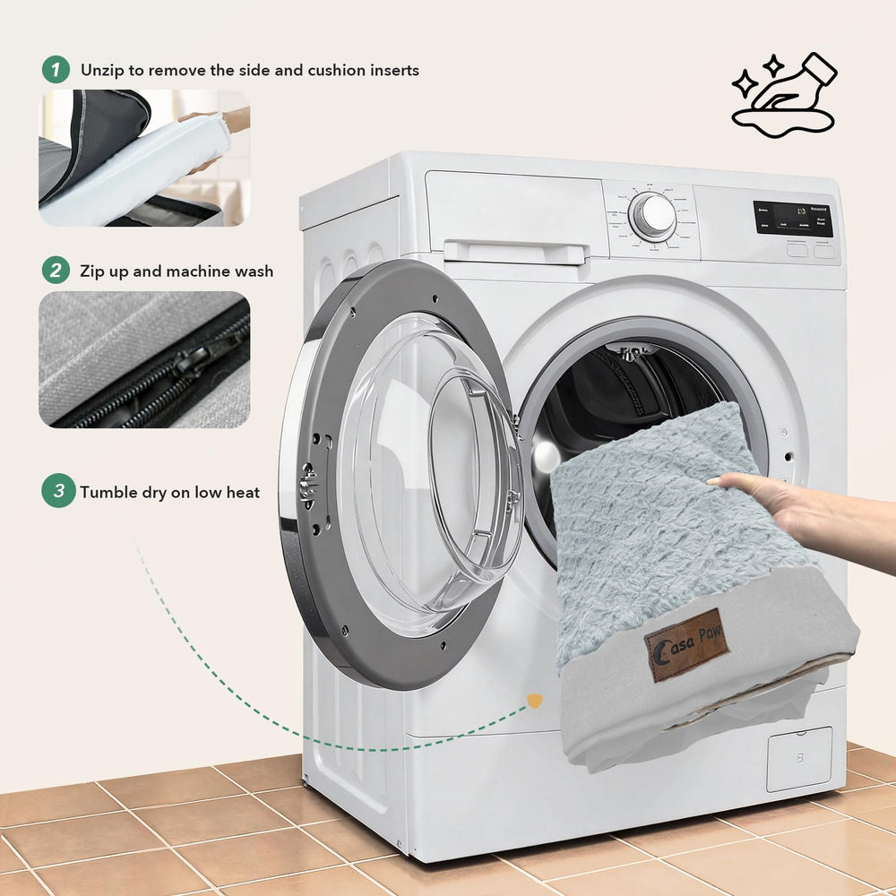 Casa Paw bordes-acolchados-cama-perro, mayor sensación de seguridad y contención.