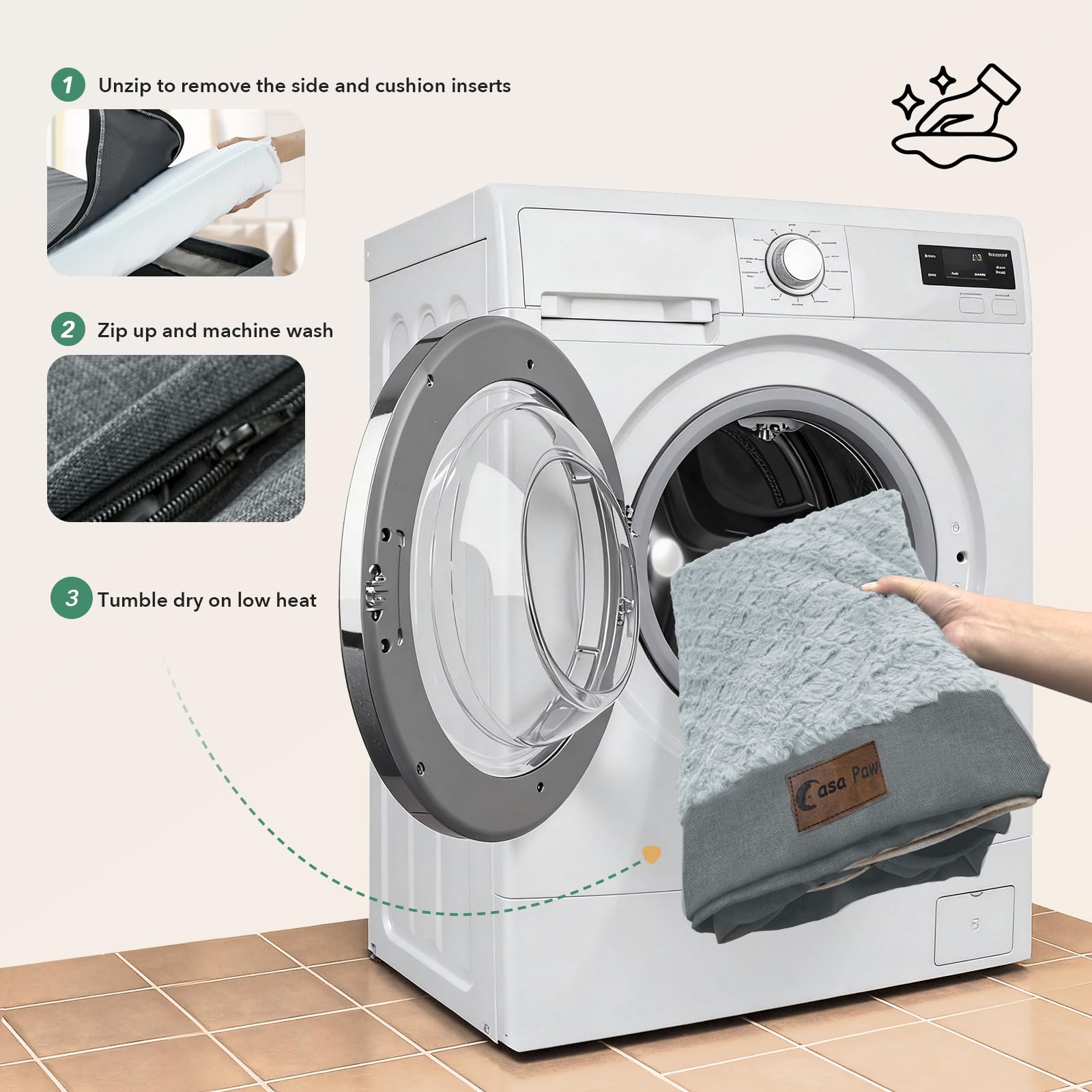 Casa Paw capa interior impermeable protege la espuma de filtraciones