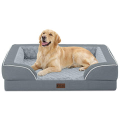 Casa Paw cama ortopédica para perro grande con frente acolchado para confort