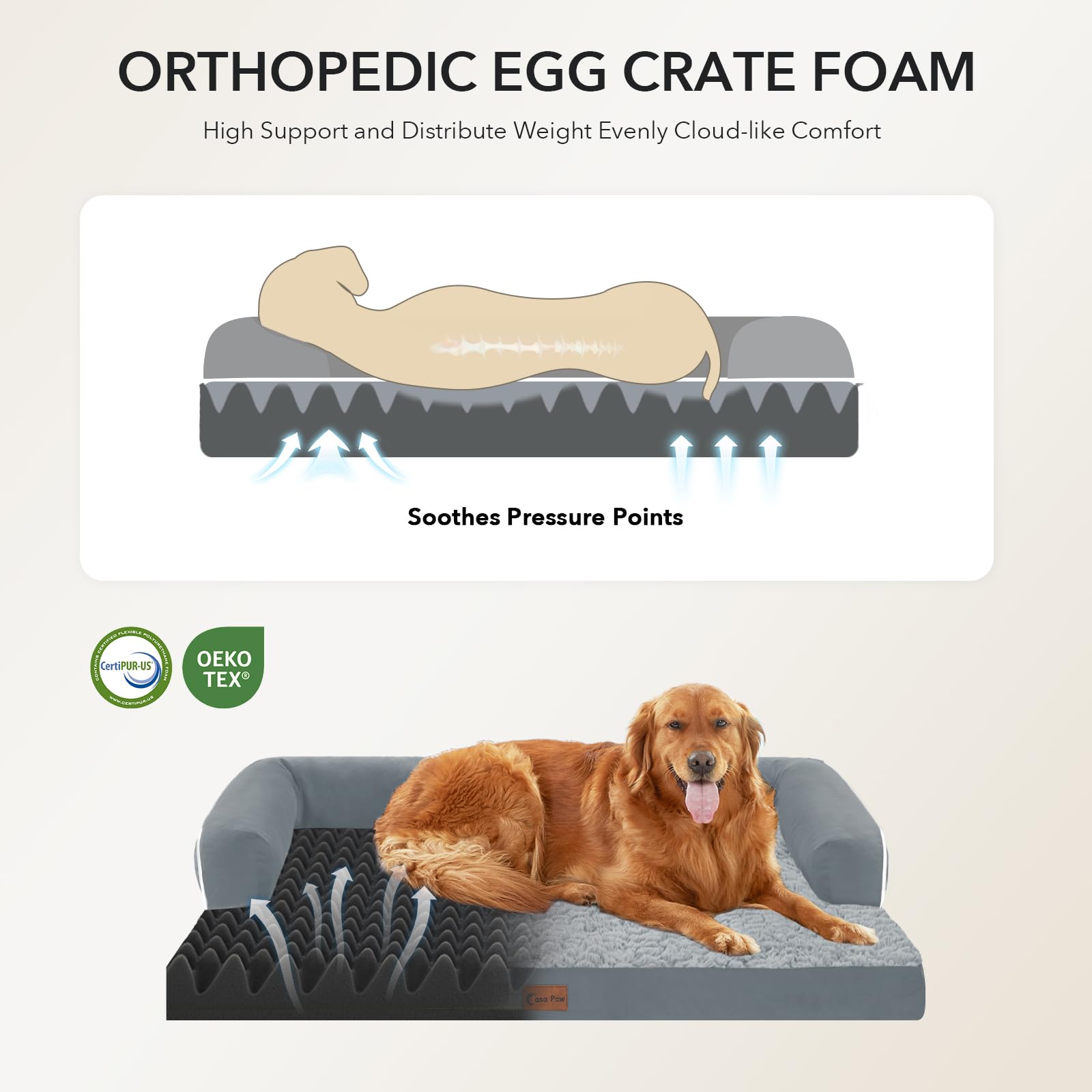 Casa Paw funda impermeable con forro protege la espuma ante líquidos.