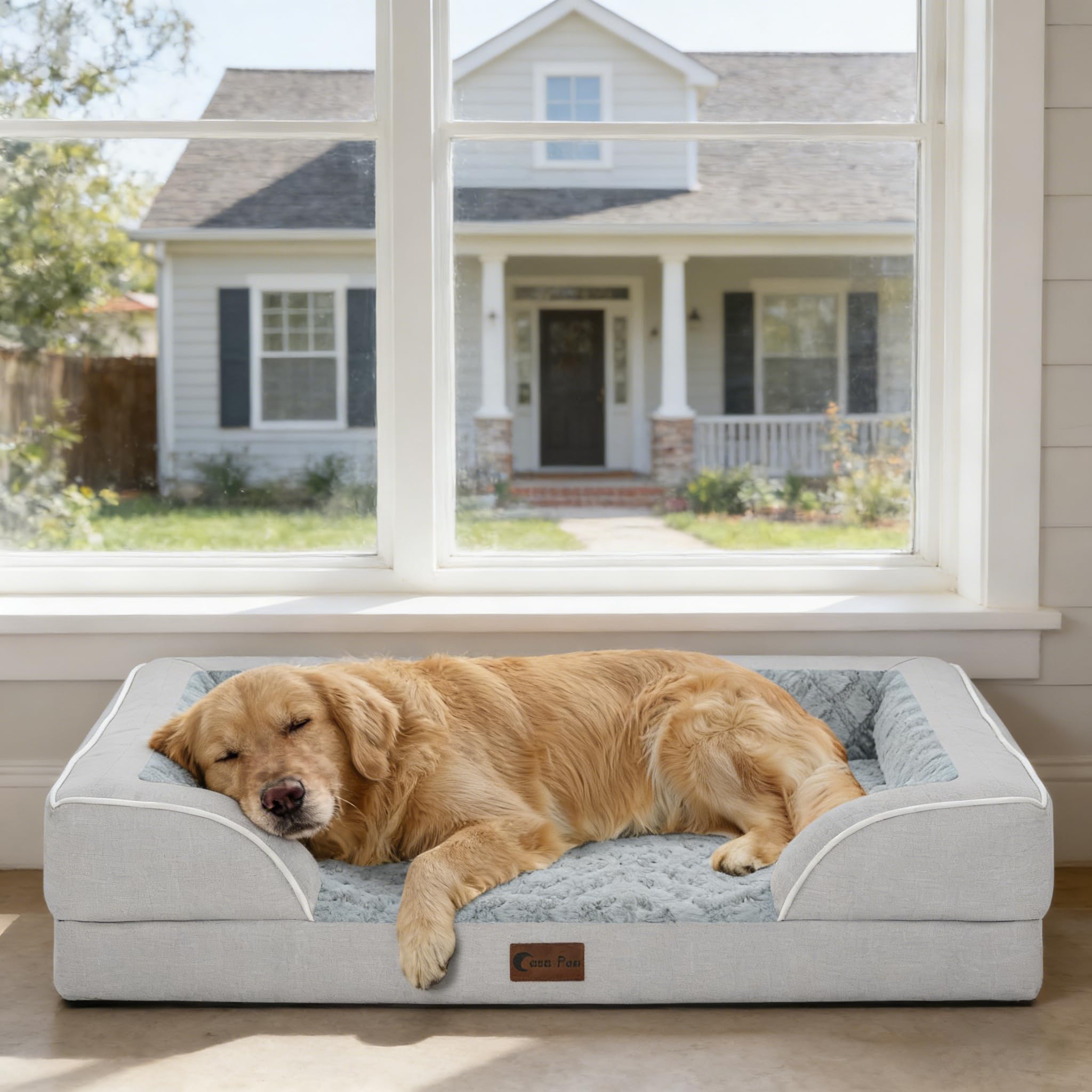 Casa Paw cama-para-perros-hasta-50libras, tamaño ideal para perros grandes.