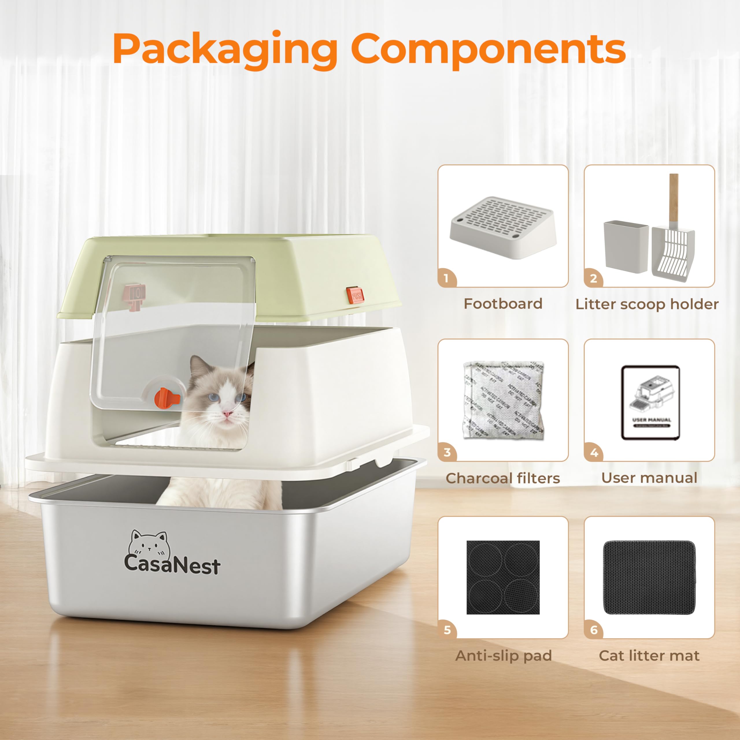 CasaNest XXL, diseño antideslizante que mantiene estable la caja