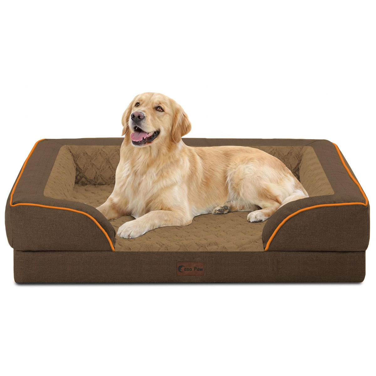 Casa Paw cama ortopédica para perros grandes, vista general, soporte estable para descanso.