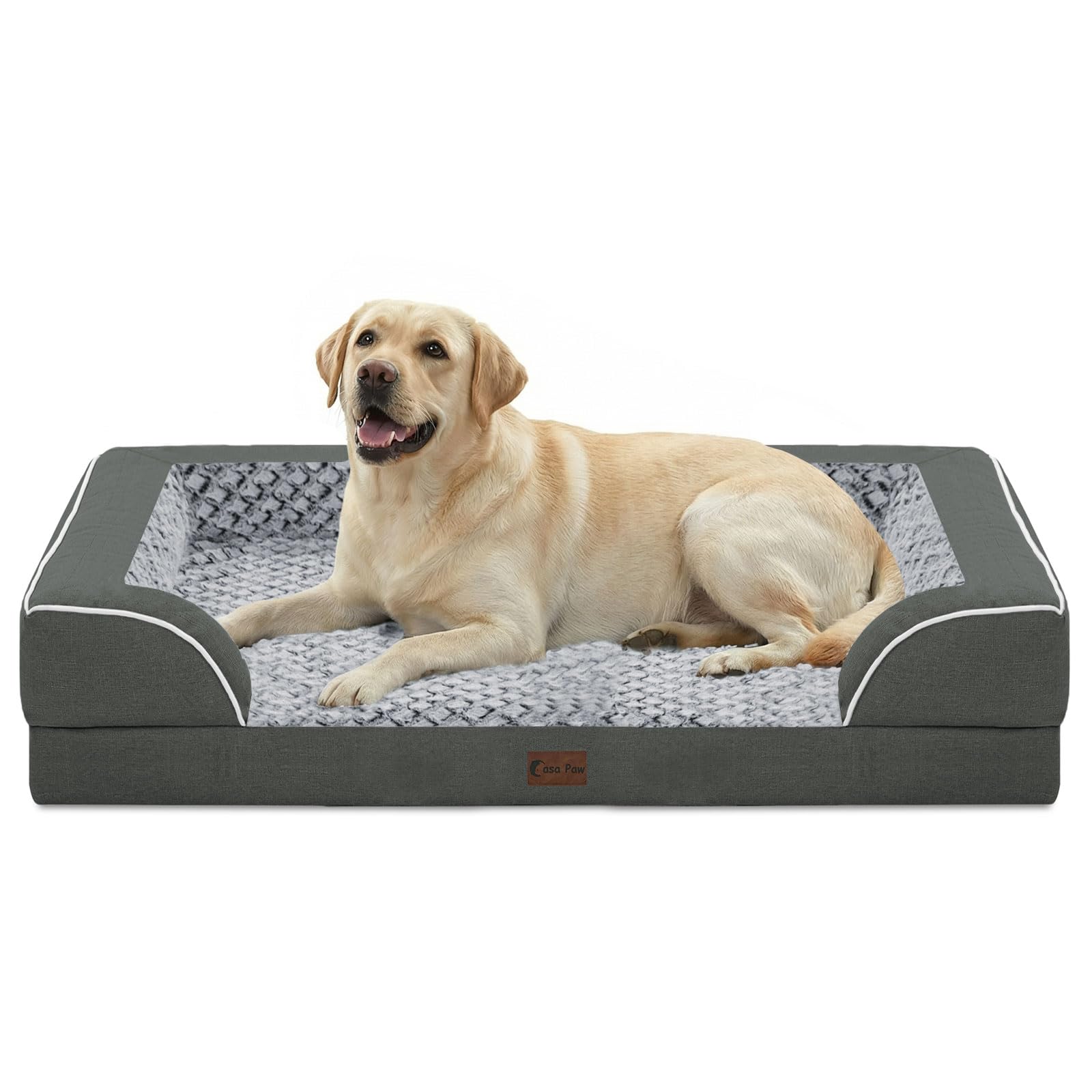 Casa Paw cama ortopédica extra grande 45x35 para perros grandes con soporte.