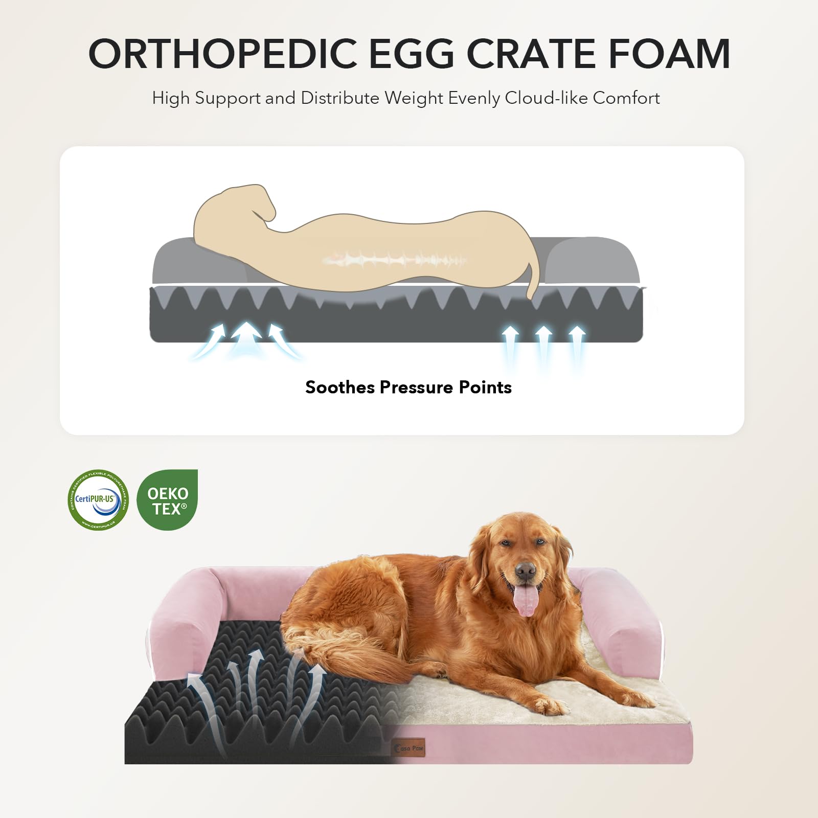 Casa Paw capa lavable para cama de perros extra grandes, limpieza rápida y sencilla.