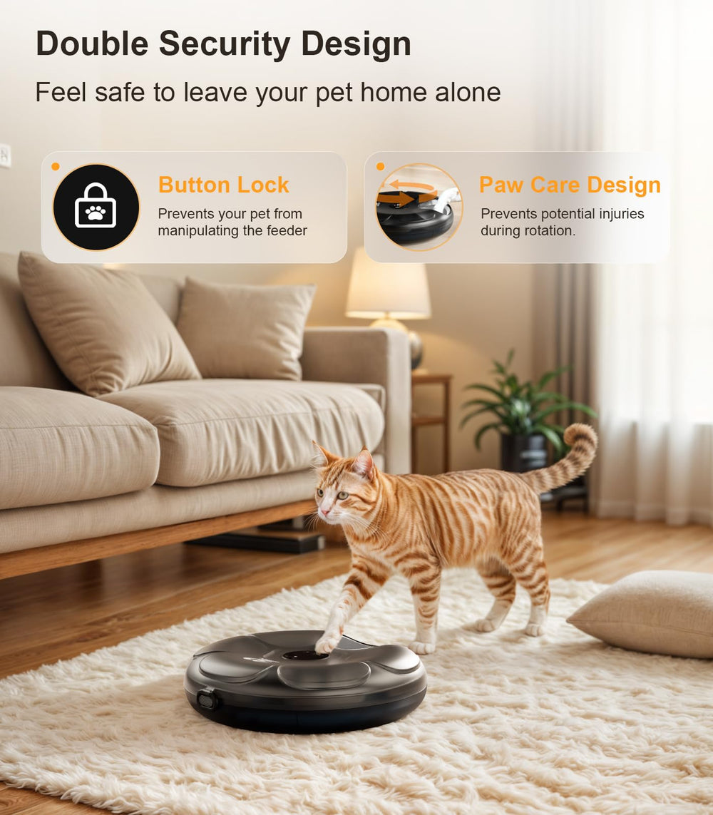 Casfuy alimentador automático para gatos sin cables, flexible para cualquier rincón.