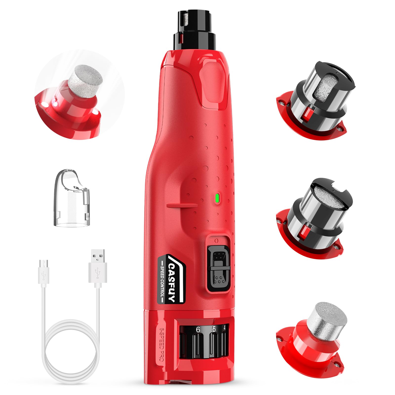 Casfuy amoladora de uñas con funda de polvo para recoger residuos.