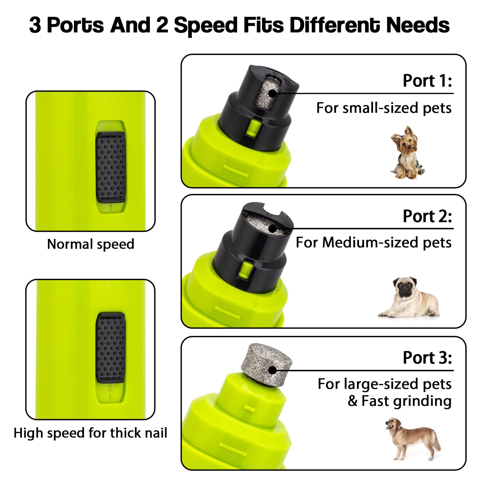 Casfuy lijadora de uñas para perros recargable con indicador de carga